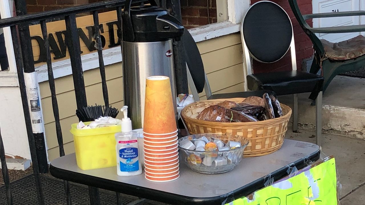 Free items outside Dawn's Deli in Lenhartsville